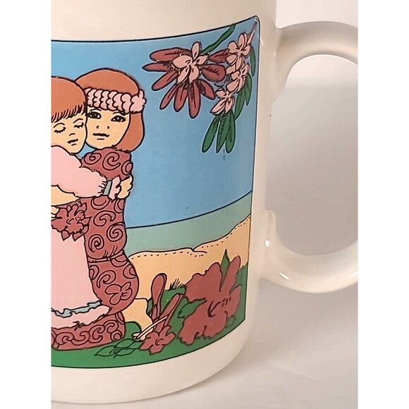 Diana Hansen-Young Hawaii Mug 1992 The Hug Vintage Childhood friendship Mug Art - Picture 3 of 9